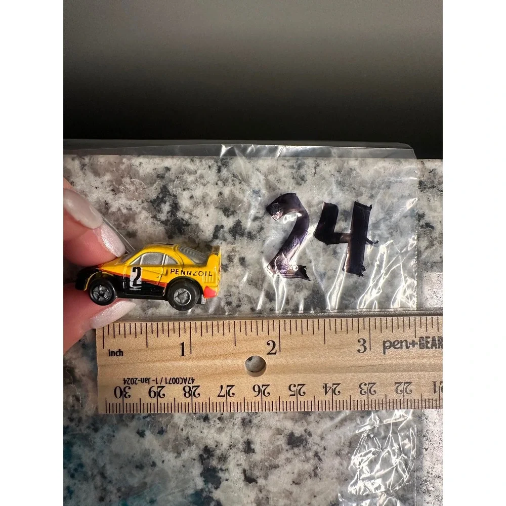 Small Micro Machine Race Car F-40 Yellow & Black # 2 (Snap Back) A Pull Back Toy
